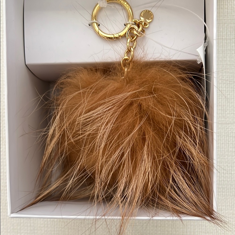 Michael Kors Long Hair XL Furry Tan Keychain Accessory